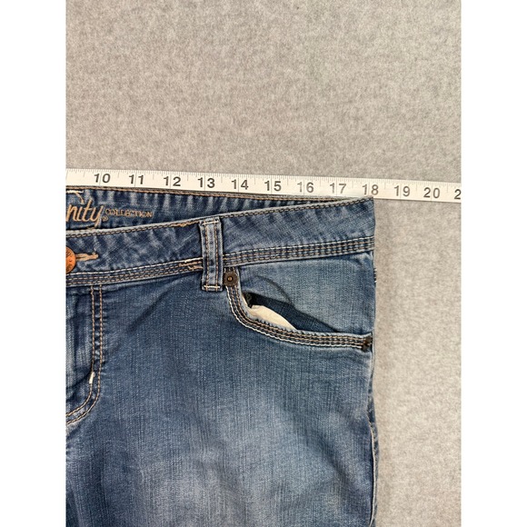 Vanity Wide Leg Bootcut Jeans Blue Medium Wash 32 Waist Stretch Boho Y2K Flare - Picture 12 of 17